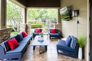 Outdoor poolside lounge